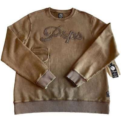 NUEVO CON ETIQUETAS $188 PRPS Sudadera de manga larga cuello redondo XXL Brown Sugar para hombre 2XL Foto 1 de 4