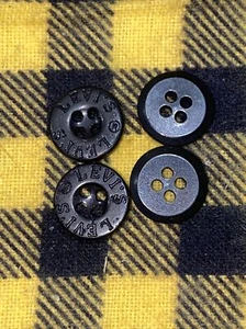 100 Stück Levi's NOS Ersatz Extra Ersatz Hemd Knopf Schwarz Acryl 1/2" - Bild 1 von 4