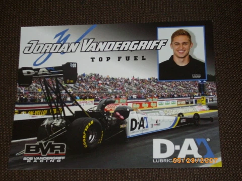 2019 JORDAN VANDERGRIFF D-A1 LUBRICANT VERSION 2 TOP FUEL NHRA POSTCARD Cover
