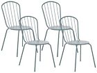 Set of Garden Dining Chairs Light Blue Metal Rust Resistant 4 Pc Calvi 
