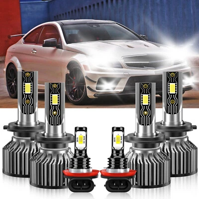 For Mercedes-Benz C63 AMG 2008 LED Headlight Kit Hi/Low Beam+Fog Light Bulb - Image 1 of 4