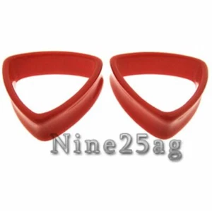 PAIR RED 15/16 INCH 24MM TRIANGLE TUNNELS PLUGS PLUG - Picture 1 of 1