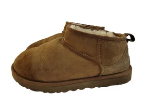 UGG Classic Ultra Mini Womens Sheepskin Ankle Boots Chestnut 1116109 Size 8 - Picture 1 of 8