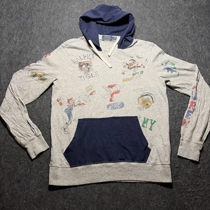 Polo Ralph Lauren Tiger University Graphic Hoodie Shirt Men Sz M Bitcoin College - Picture 1 of 18