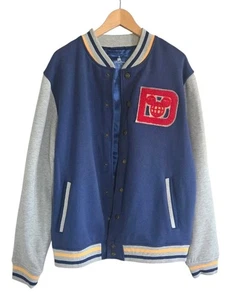 Chaqueta Letterman vintage de los parques de Disney 1971 para hombre grande azul bolsillos con botones a presión - Imagen 1 de 12
