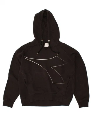 Moletom com capuz DIADORA masculino gráfico grande preto algodão CX39 - Imagem 1 de 3