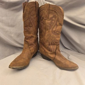 Botas Sugar para Mujer 10M Marrón Pull On Tammy Western Bordadas Vaquera 2" Tacón - Imagen 1 de 15