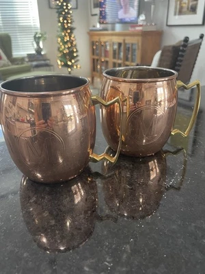 Две старые голландские московские кружки-мулы с гравировкой M - Изображение 1 из 4