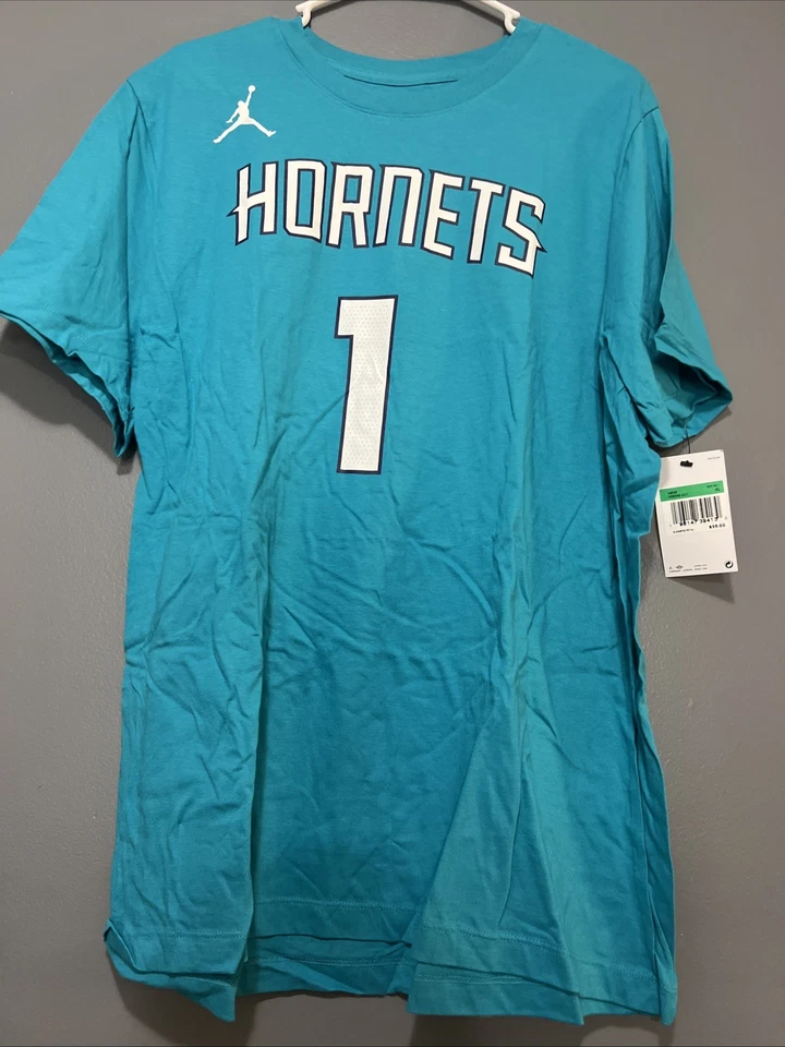 Nike Jordan NBA Charlotte Hornets LeMelo Ball #1 Men's T-Shirt Size XL XLarge