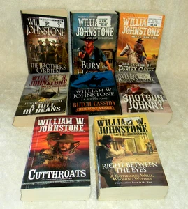 Lot Of 8 William W. Johnstone Westerns ~ Frontier ~ Gunfight ~ Books ~ PB's ~ d - Imagen 1 de 5