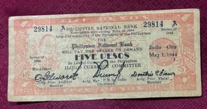 FILIPINAS ILOILO 5 PESOS 1944 - BIEN - Imagen 1 de 2