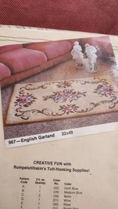Vintage Rumpelstelzen Büschel Haken Englische Girlande Teppich Wandbehang 32 x 49" - Bild 1 von 3