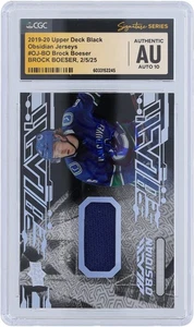 Brock Boeser Canucks Signed '19-20 Upper Deck Black Obsidian #OJ-BO CGC 10 Card - Picture 1 of 4