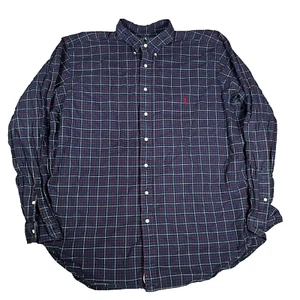 Polo Ralph Lauren Classic Fit Long Sleeve Shirt Mens 2XLT Plaid Blue - Picture 1 of 7