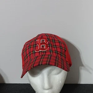 Boston Red Sox Hat/Cap Hook & Loop Plaid Embroidered MLB OSFA - Picture 1 of 7