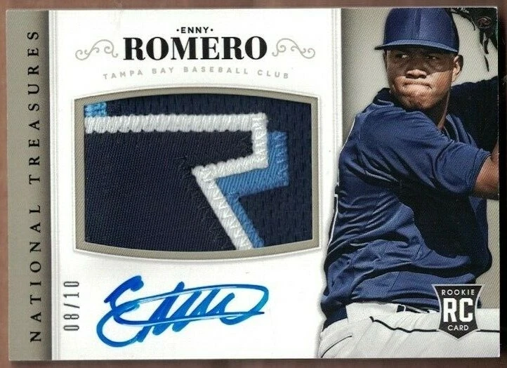 2014 NATIONAL TREASURES ROOKIE MATERIAL SIGNATURES BLACK #217 ENNY ROMERO #08/10 - Image 1 of 1