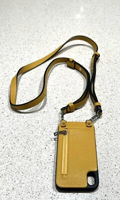 Hera Case Crossbody iPhone XR 6 6S 7 8 Yellow Case with Leather Strap Wallet Zip - Image 1 of 4