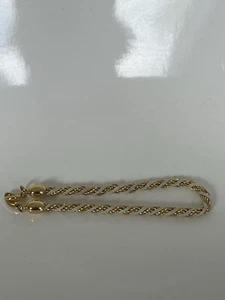 Vintage signiertes TRIFARI TM Gold & weiß gedrehtes Seil geflochten Tennisarmband  - Bild 1 von 8