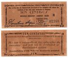 PHILIPPINES 1943 Mindanao 10 Centavos Emergency Banknote S482a Initials 8k Only 