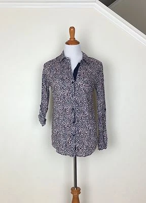 NUEVA Camisa Para Mujer Anthropologie Con Botones 100% Estampado Rayón XS ESPLÉNDIDA $118 Foto 1 de 4