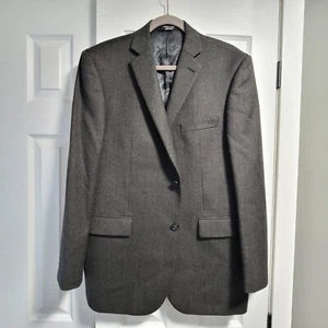 Andrew Fezza Blazer 44R Mens Lamb Wool Black Brown 2-Button Sportcoat Jacket - Picture 1 of 12