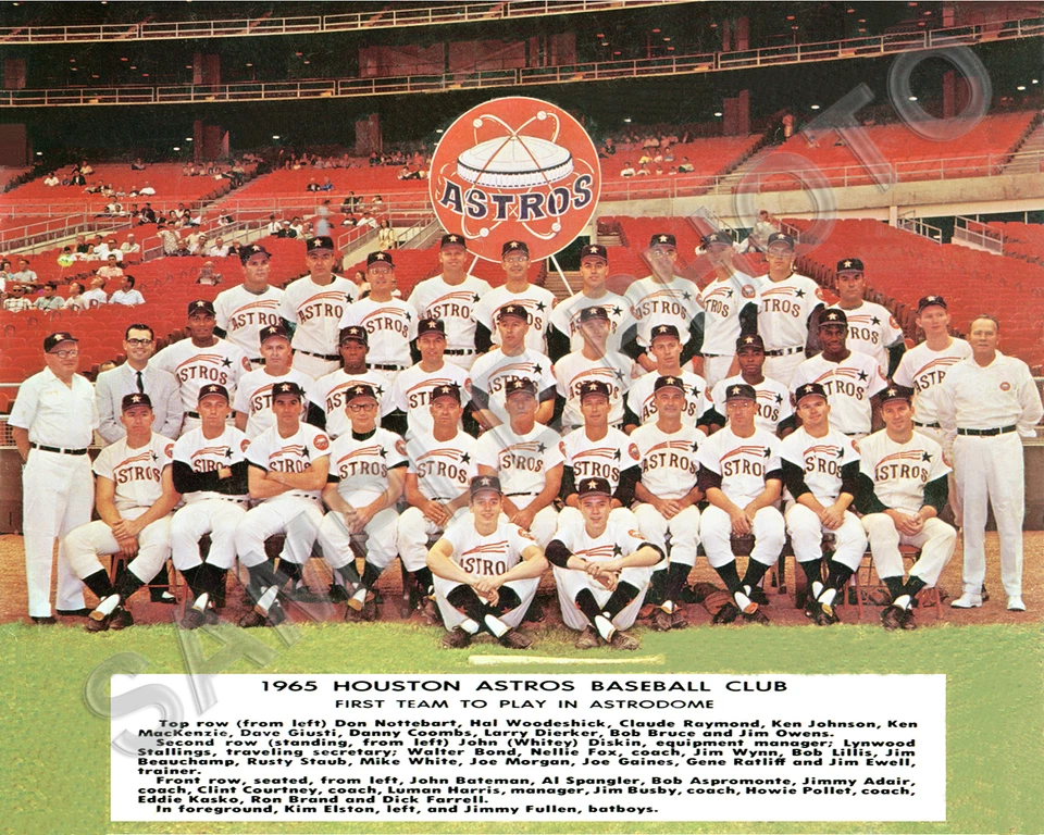1965 HOUSTON ASTROS BASEBALL FIRST TEAM IN ASTRODOME 8X10 TEAM PHOTO - Image 1 of 1
