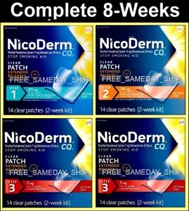 Free_Sameday_Ship NICODERM CQ Step 1 2 & 3 APR 2023 (8-Week 56 Nicotine Patches)