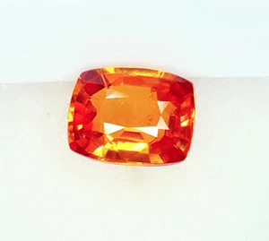 Zafiro naranja natural certificado 3,22 quilates piedras preciosas sueltas sin tratar gema cojín - Imagen 1 de 9