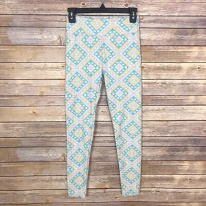 Lularoe Leggings Womens One Size Multicolor Mid Rise Diamond Geometric Stretch - Picture 1 of 6