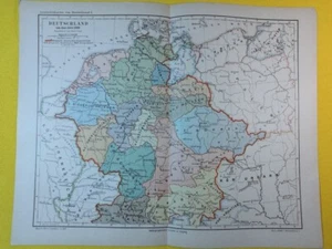 1890 - Germany Year 1000 Vintage History Geography Map ORIG 11.5 x 9.5"- C17-8 - Picture 1 of 3