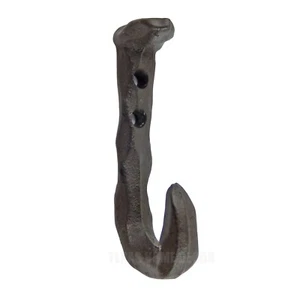 Bent Railroad Spike Wall Hook Cast Iron Hammer Forged Industrial Coat Hanger - Picture 1 of 3