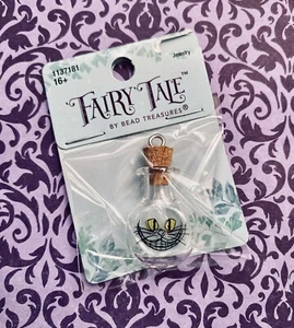 ¡Nuevo! Frasco de vidrio Fairy Tale de Bead Treasures gato sonriente - Imagen 1 de 2