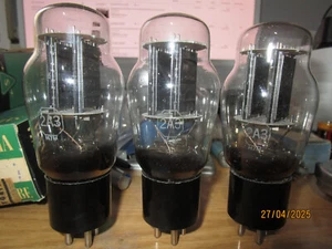 2A3 SINGLE DUAL PLATE SYLVANIA TUBE VALVE LAMPE RÖHRE VALVOLA 3 PCS VERY RARE - Picture 1 of 10