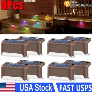 4Pcs Solar Powered LED Deck Lights Outdoor Garden Lamp Stairs Step Fence Lamps - Picture 1 of 12