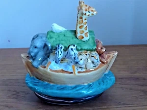 Halcyon Days Noah's Ark Bonbonniere Trinket Boxed Porcelain Enamel New - Picture 1 of 14