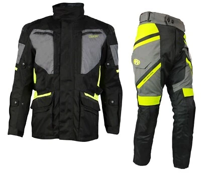 Combinaison Complet Moto 3 Couches Veste Pantalon Cordura Avec Protections Ce - Photo 1/4