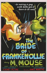 Goofy Frankenollie Minnie Mouse Bride of Frankenstein Disney Parody Poster 11x17 - Picture 1 of 5
