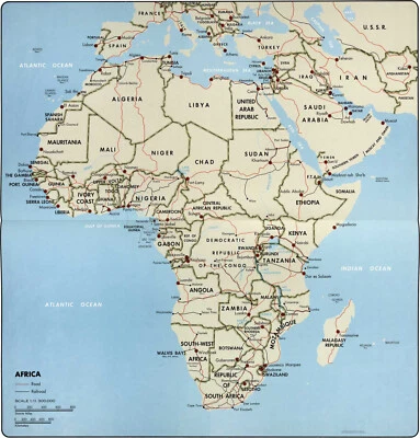1968 CIA Map of Africa Wall Art Poster Print Decor Artwork Home Office School - Image 1 of 3