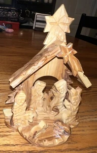Krippe handgeschnitzt Olivenholz Weihnachten Heiliges Land Made in Bethlehem Israel - Bild 1 von 6
