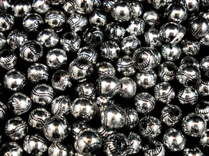Cuentas de plástico 12 mm redondas plata antigua 25 g espaciadores hágalo usted mismo joyería - Imagen 1 de 2