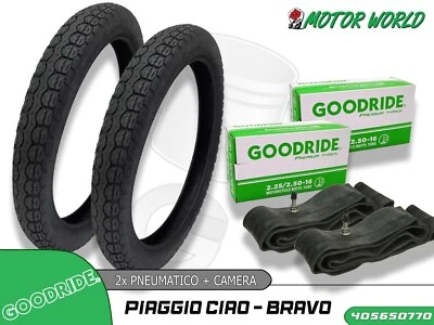 2X PNEUMATICI GOODRIDE 2 - 1/4 X 16 + CAMERE ARIA PIAGGIO CIAO SI BRAVO