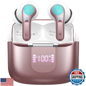 Wireless Earbud, Bluetooth Headphones 5.3 Stereo Bass Earphones 2023 Noise Ca - Picture 1 of 5