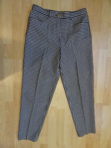 Damen Hose MICHELE Gr 42 Blau Weiß Kariert 54% Polyester 44% Wolle 2% Lycra Neu - Bild 1 von 6