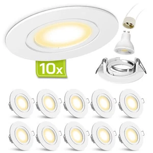 10x Einbaustrahler Set rund linovum® weiß matt LED 3W warmweiß (2700K) - Bild 1 von 7