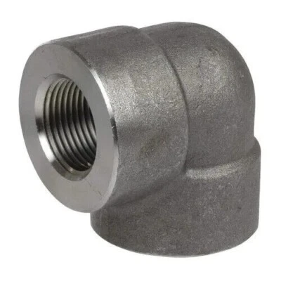 90 Degree Elbow 1" Class 6000 NPT Thread End A105 Forged Steel Fitting - Image 1 of 4