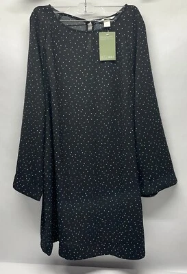 Vestido recto fluido a lunares blanco negro talla L otoño chic caprichoso Lagenlook Foto 1 de 4