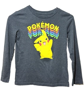 Pokemon Pikachu Shirt Long Sleeve T-Shirt Boys Youth Size 7 - Picture 1 of 2