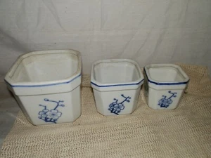 Cerámica blanca con diseño de flores azules, macetas, hechas en China - (3) - Imagen 1 de 5
