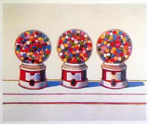 WAYNE THIEBAUD RARE POP ART LITHOGRAPH PRINT MUSEUM POSTER "THREE MACHINES" 1963 - Picture 1 of 11