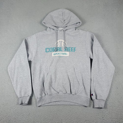 VETEMENTS Maglione Champion donna piccolo grigio casual pullover felpa con cappuccio